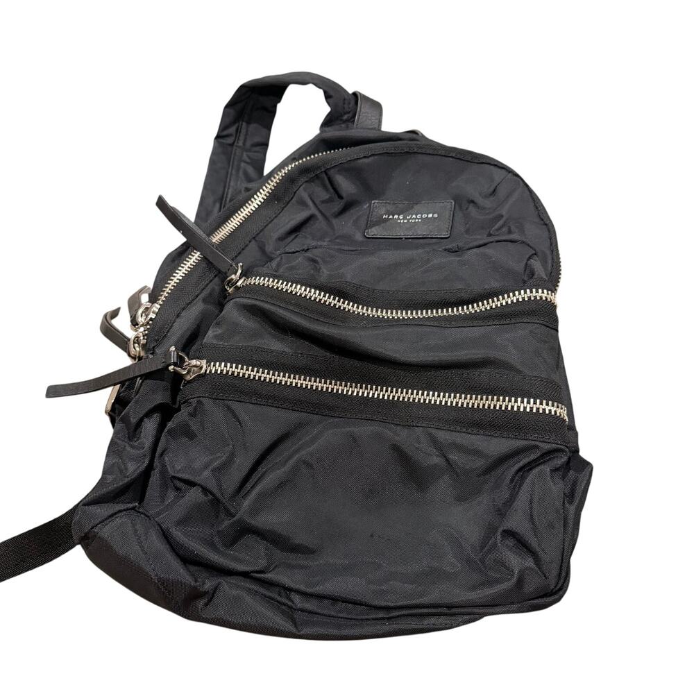 Marc Jacobs Nylon Black Double Zipper Large Backpack